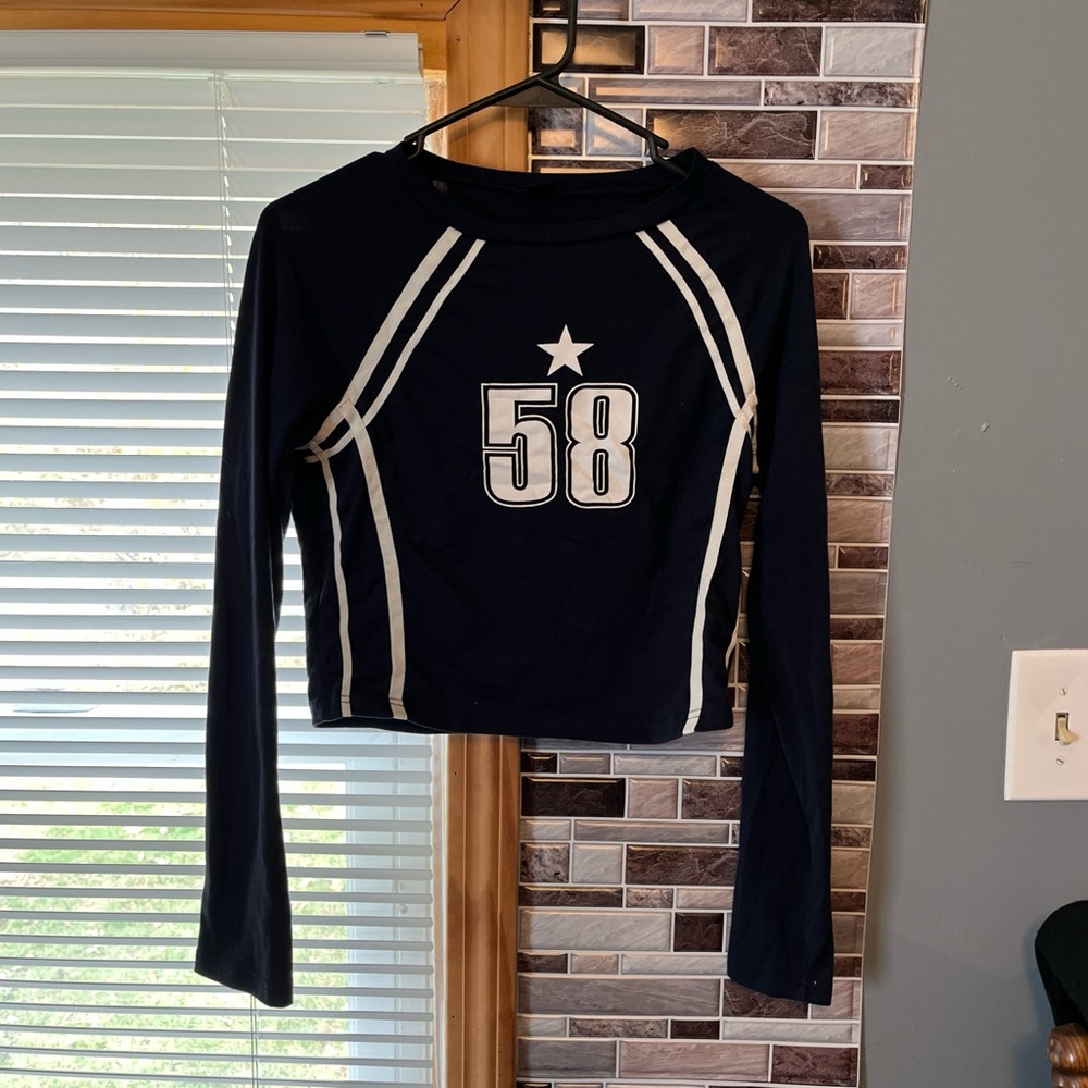 SHEIN Navy Top with White Accent
